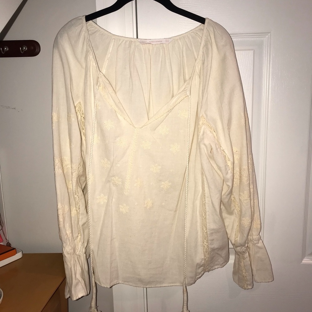 Zara Detailed Long Sleeve Top